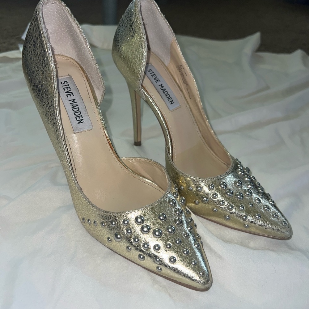 Steve Madden Gold Studded Women's Heels